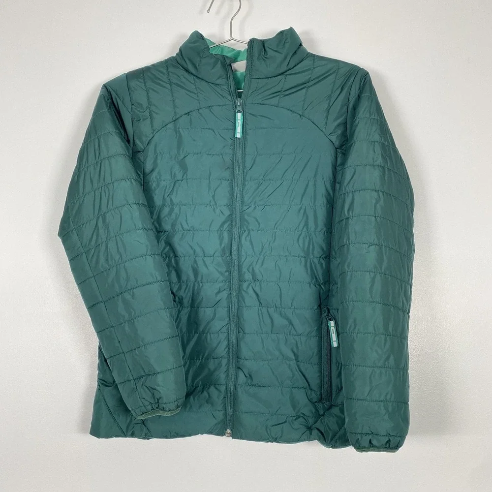 Falls Creek Jacket Girls‎ XL Green Quilted Full Zip Lightweight Insulated Puffer